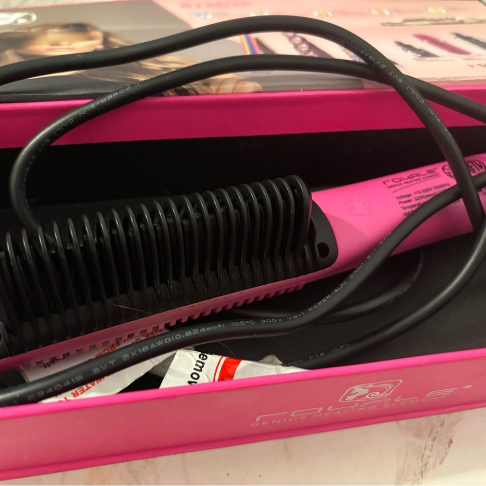 Vibrant Pink Hair Tool with Ceramic Plates
